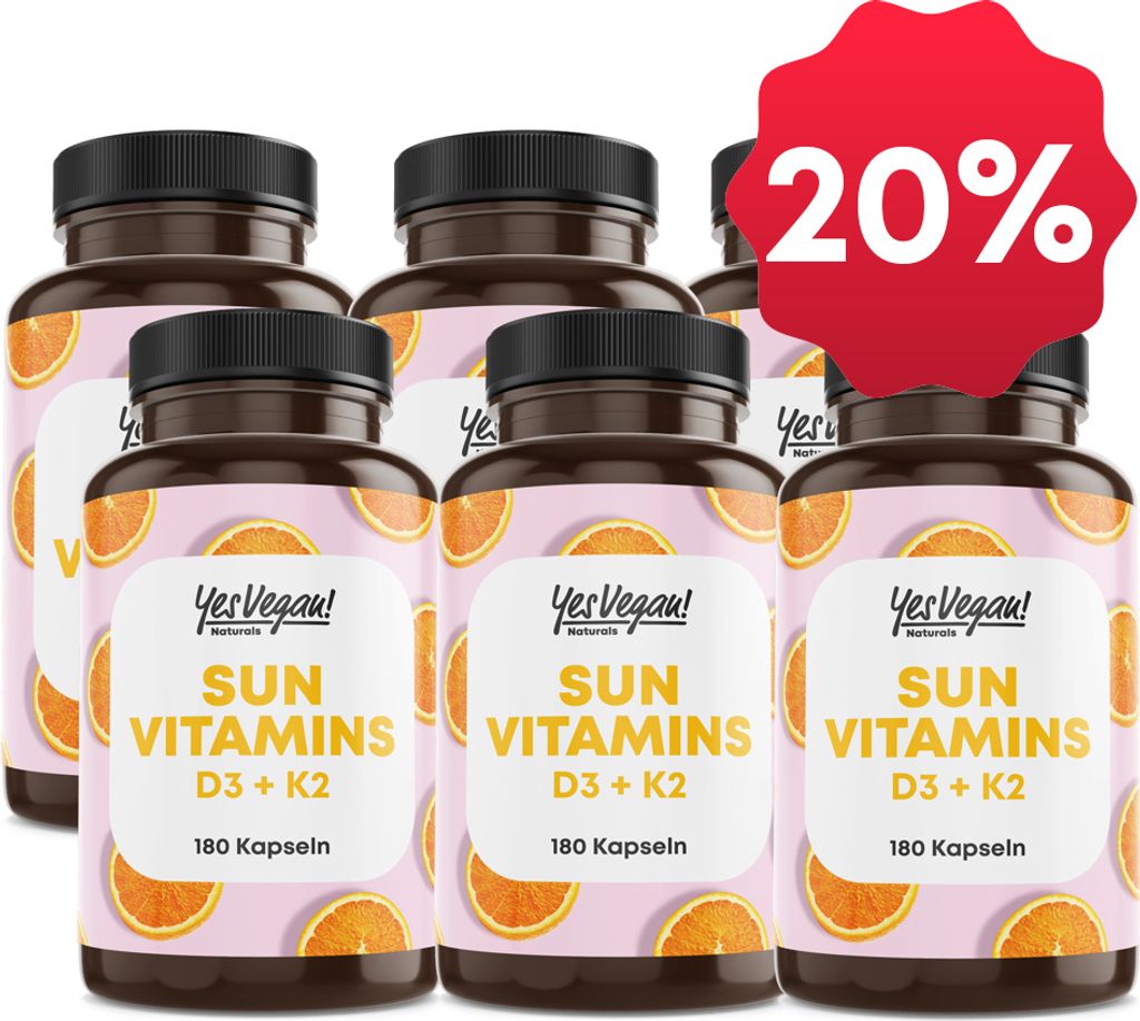 YesVegan® Vitamin D3 K2 Omega 3 5000 IE Depot 180 Kapseln - Produktbild 