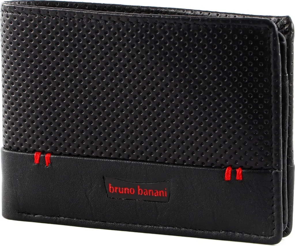 bruno banani Pelle portafoglio Small Wallet Black nero