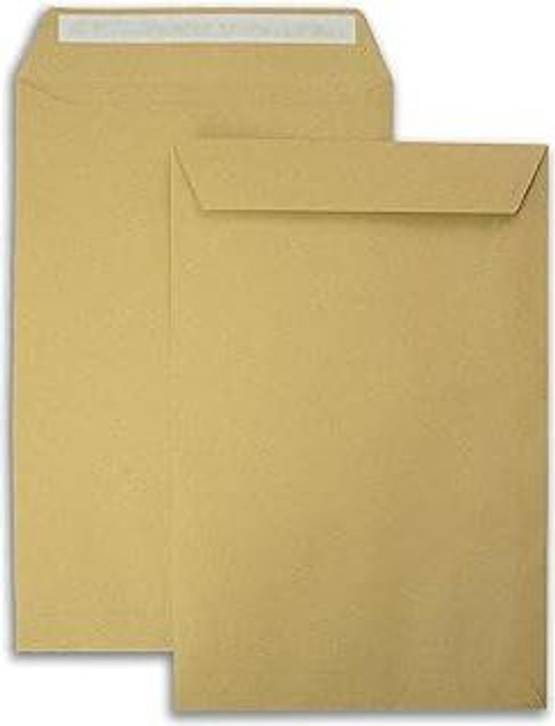 50x Versandtaschen DIN C4 Briefumschläge für A4 braun peal&seal Klebestreifen ohne Fenster 324x229mm