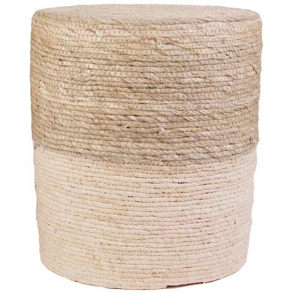 Pouf Tressé Beige Lot de 2 - Idéal pour Recevoir et Créer un Coin Détente