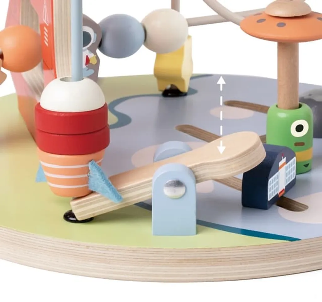 Jouet d'Éveil Labyrinthe à Perles en Bois Thème Espace pour Bébé 18m+ - 5