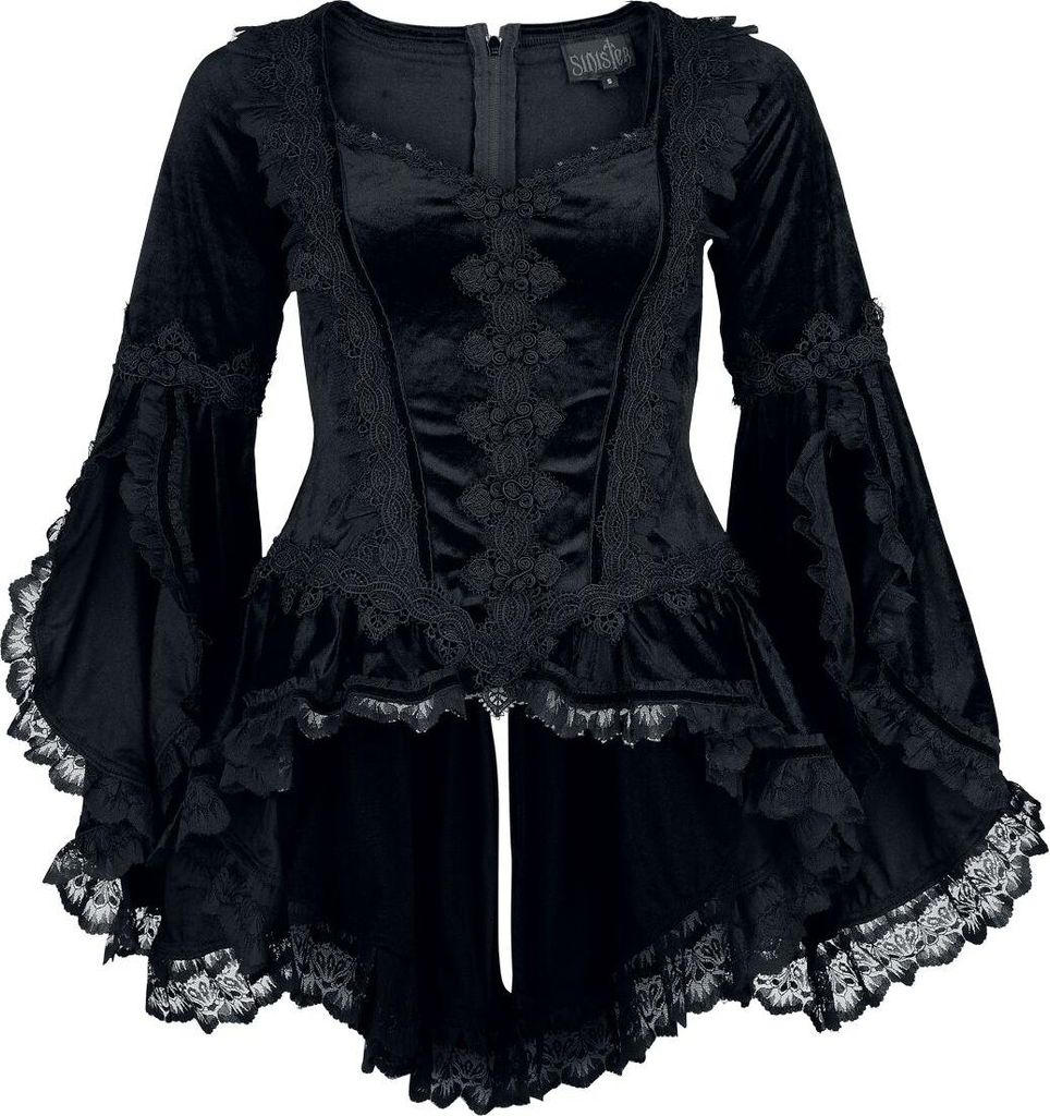 Sinister Gothic Langarmshirt Damen Gothic Top schwarz Produktbild 