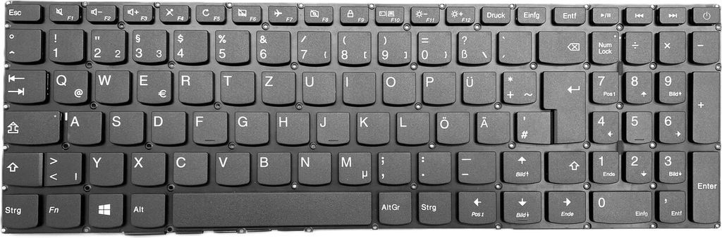 DEUTSCHE - Tastatur Keyboard kompatibel für Lenovo IdeaPad 110-17ISK 80VM00CKGE