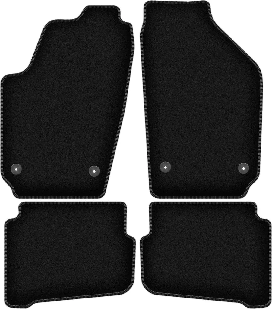 Tappetini Auto VW Polo 9N 2001-2009 | Velluto Nero Set 4 Pezzi