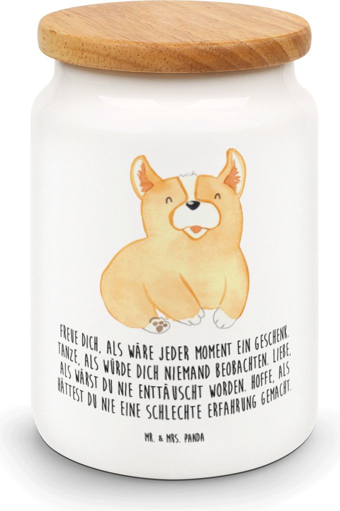 Mr. & Mrs. Panda behälter Corgie - Weiß - Geschenk, Kaffeedose, Motivation, Dose, Lebensfroh, Hund, Keksdose, Spruch, Teedose, Sprüche, Vorratsb...