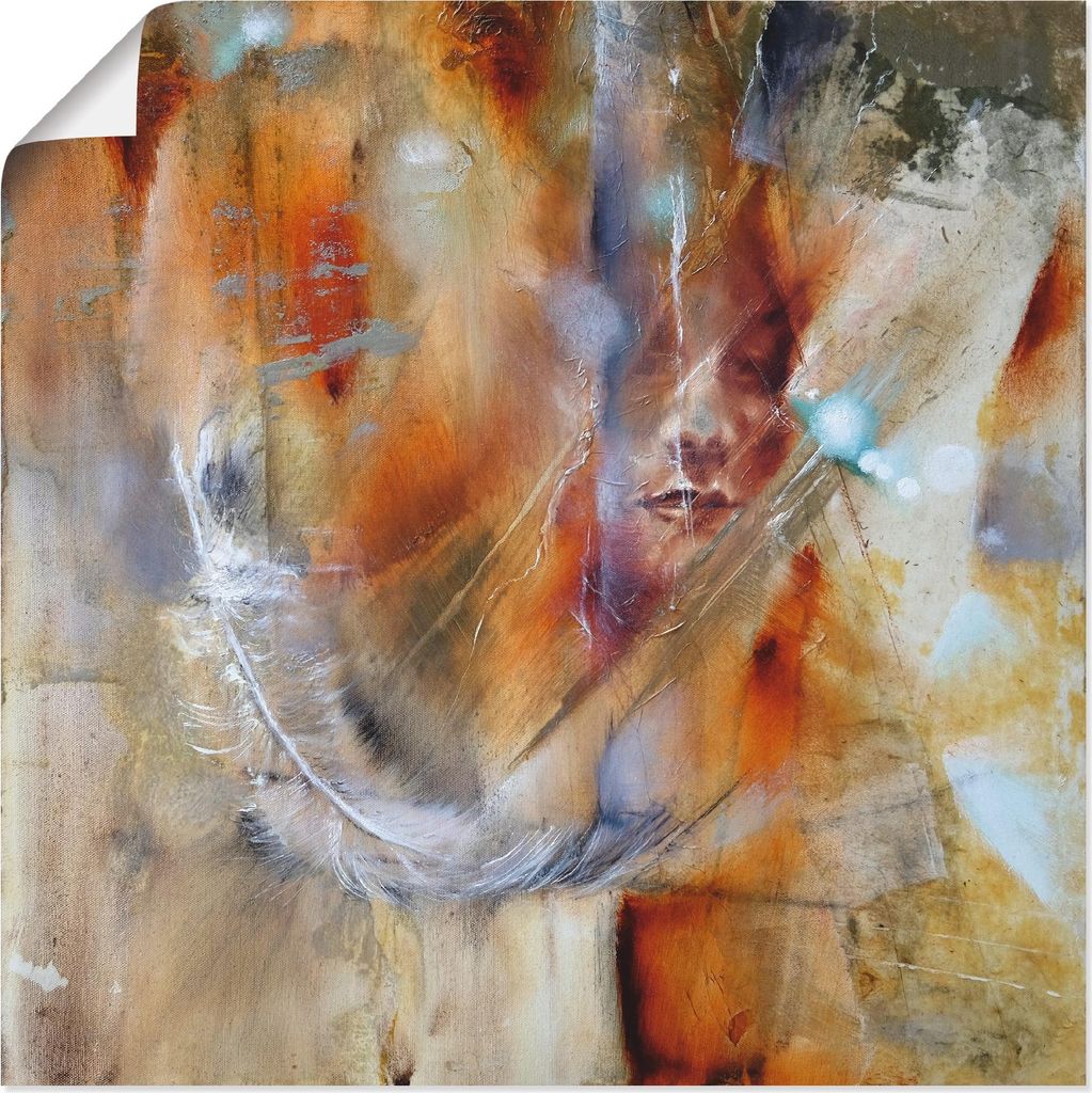 ARTland Poster Cora mit Feder Größe: 70x70 cm