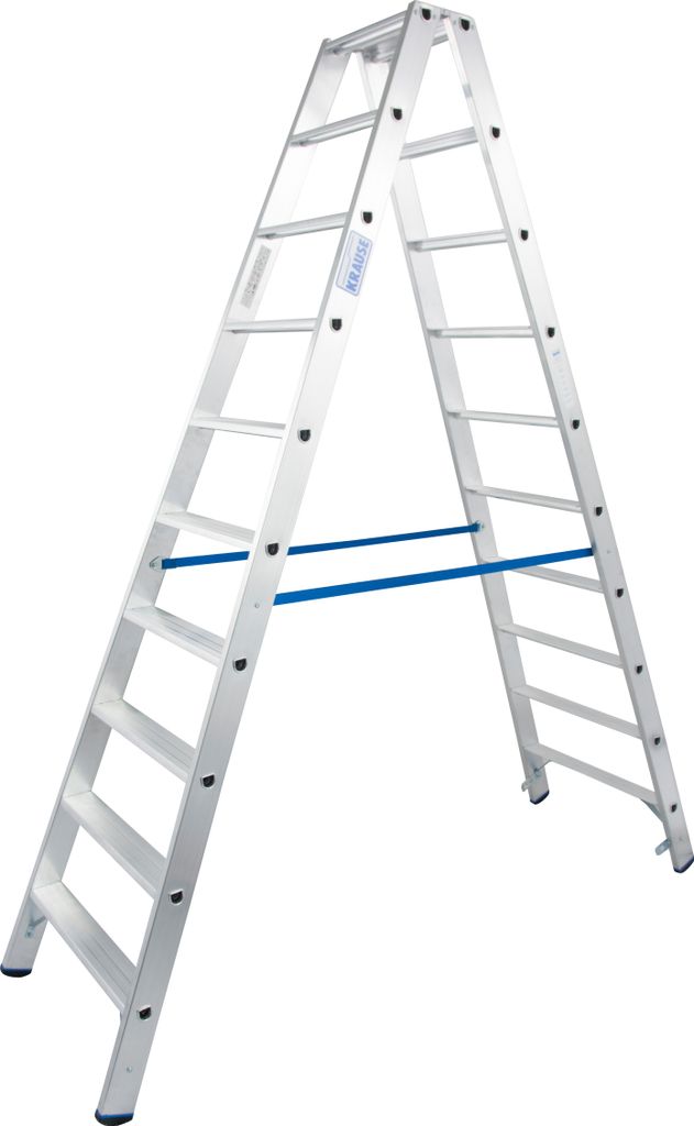 Krause Stufen-Doppelleiter Alu 2x10 Stufen 124777 Produktbild 