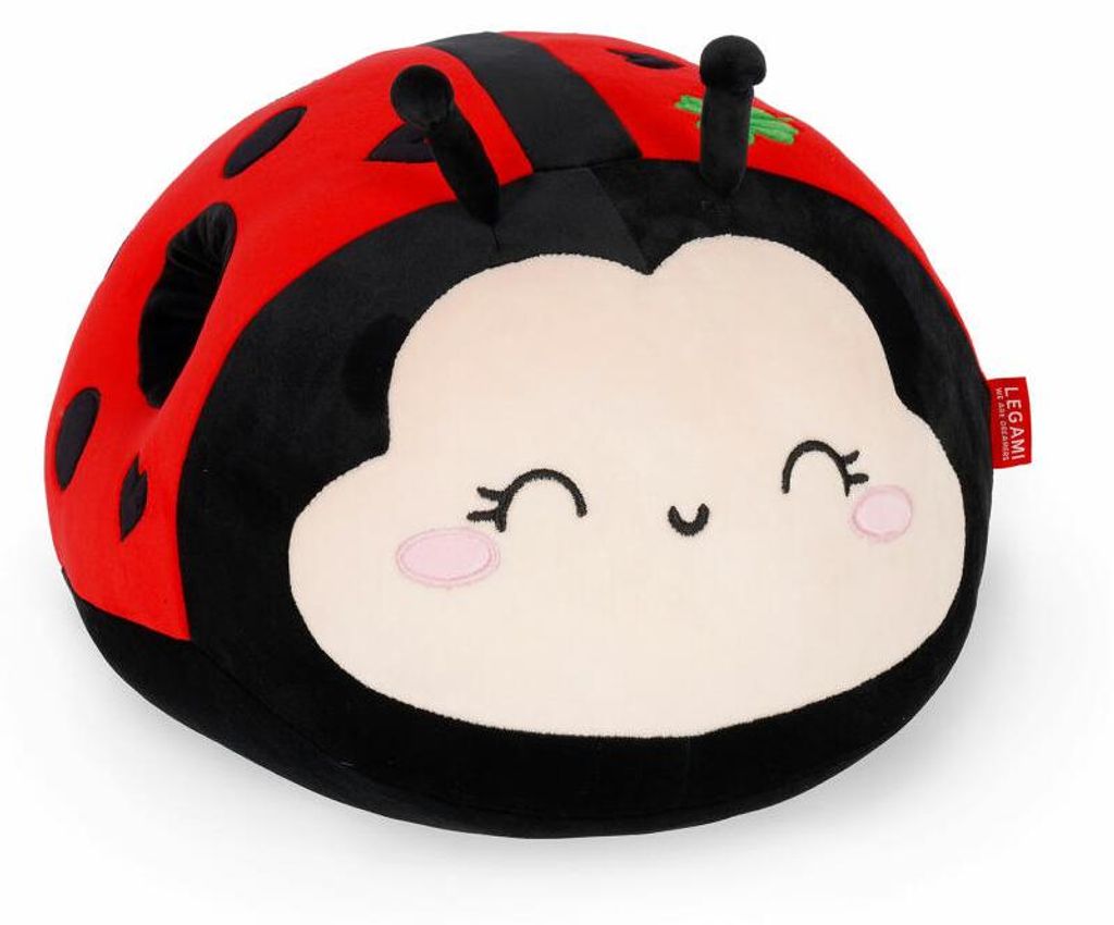 Kissen Super Soft Marienkäfer rot/schwarz 33 cm Produktbild 