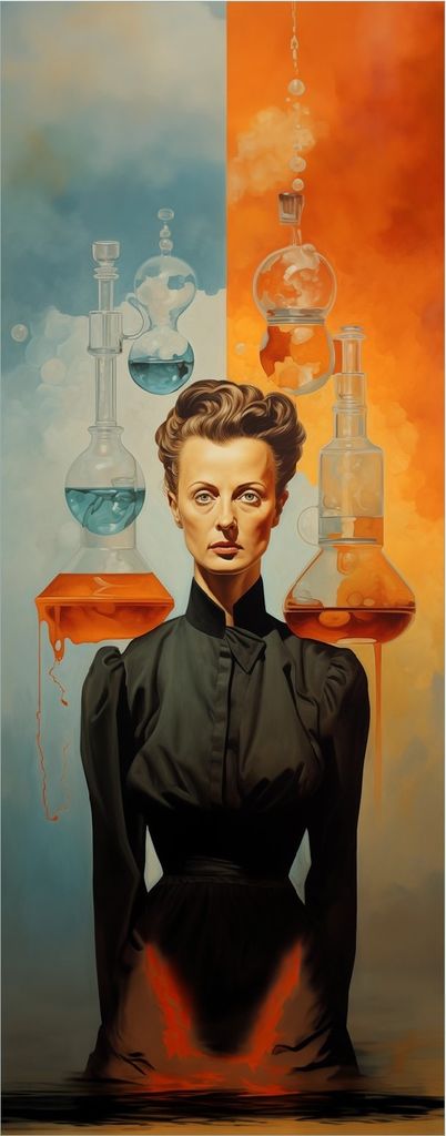 Wallario Wandbild aus Acryl, 125 x 50 cm, freischwebende Optik - Visionäre Chemikerin