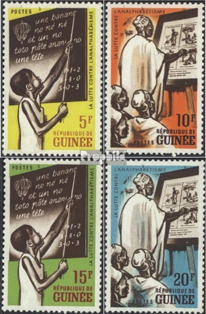Briefmarken Guinea 1962 Mi 134-137 (kompl.Ausg.) gestempelt Analphabetentum