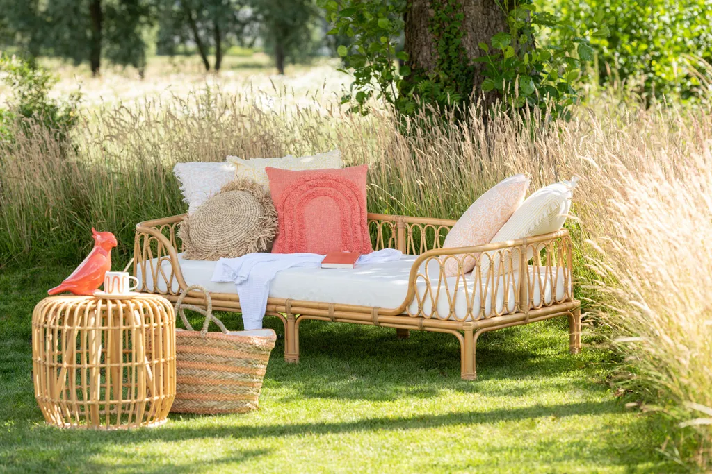 Coussin rond raphia 62x24cm - Solution assise d'appoint naturelle et chic - 3
