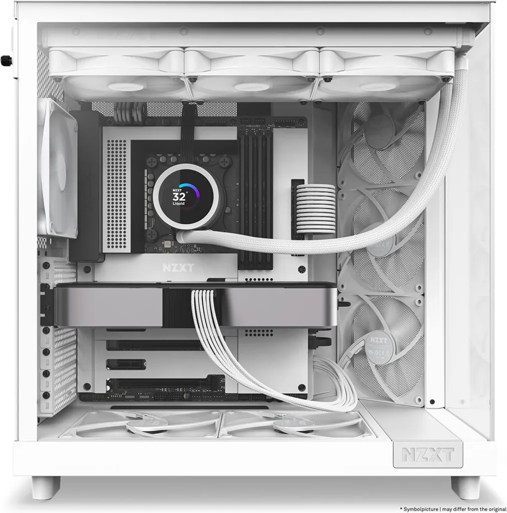 Boîtier PC de jeu NZXT H6 Flow Blanc idéal pour le watercooling - 21