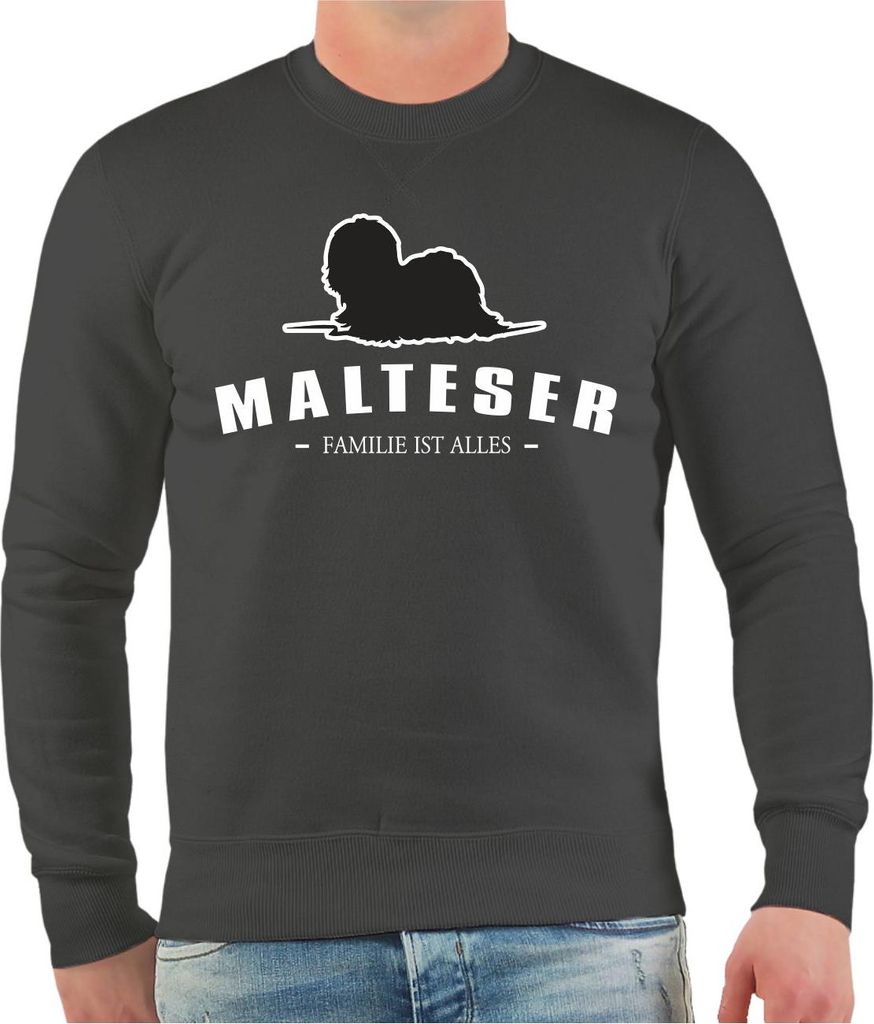Herren Sweatshirt Malteser Silhouette