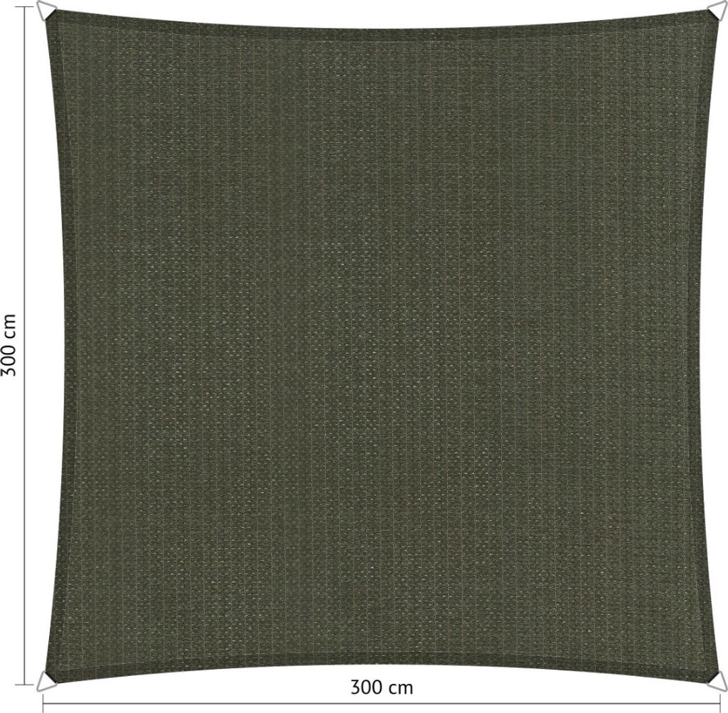 SHADOW COMFORT 3 x 3 m Viereckiges Quadrat Sonnensegel Deep Grey