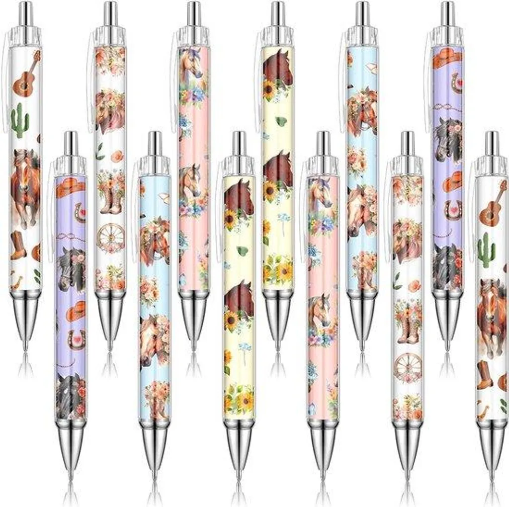 Stylos à bille chevaux : pack de 12 pour ne plus jamais manquer d'encre