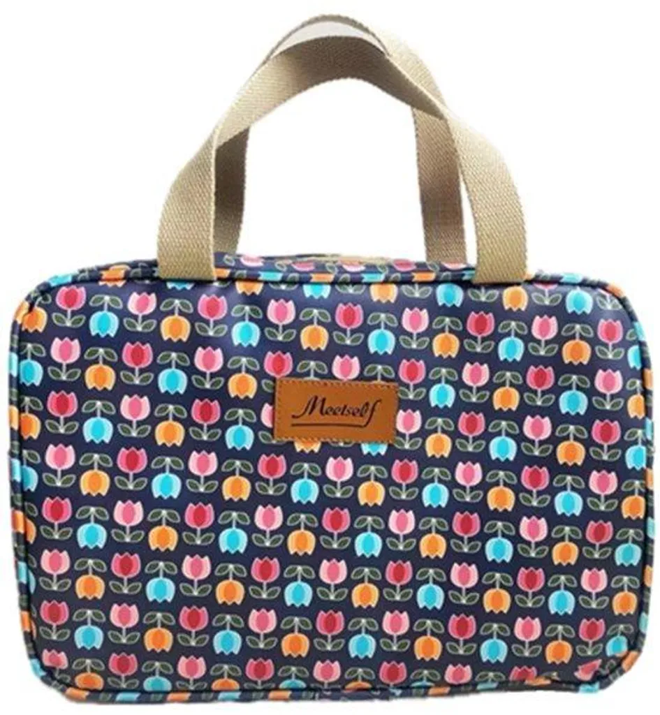 Grande trousse de toilette de voyage imperméable et portable bleue