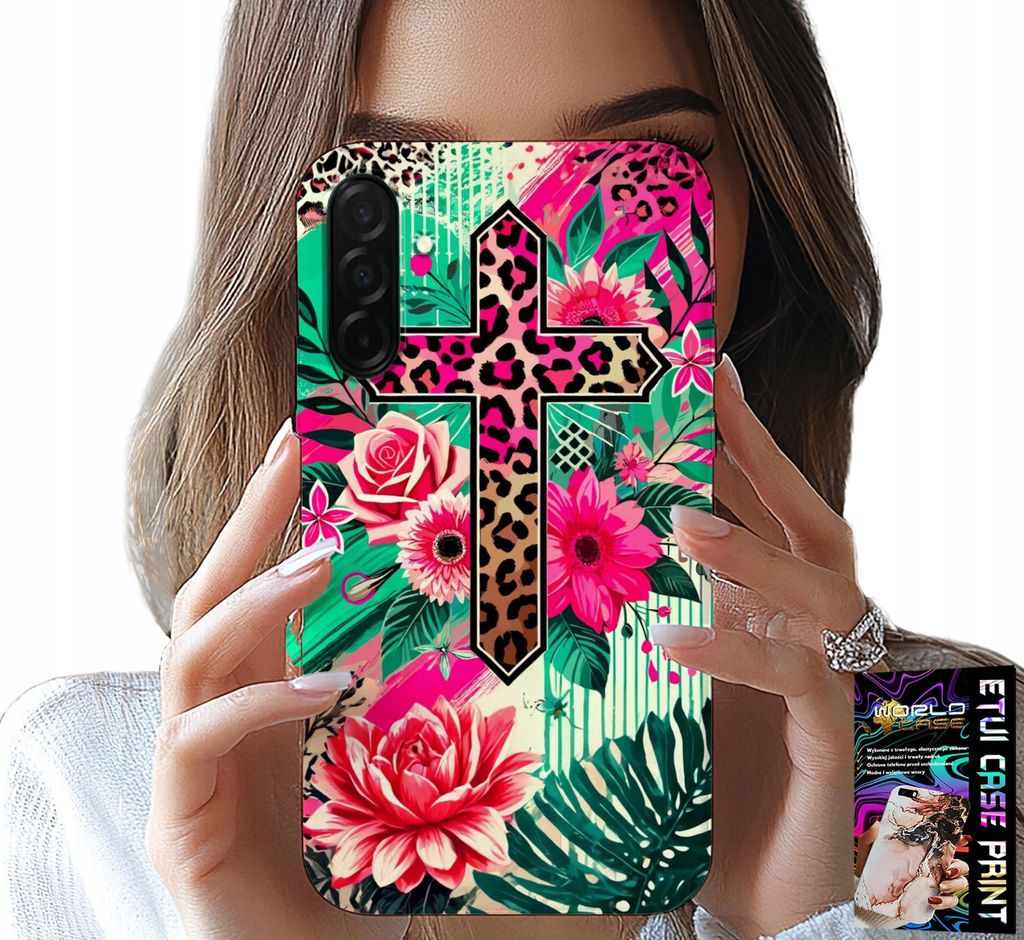 Etui Für Samsung Galaxy A26 5G - Kreuz, Rose Christentum Jesus Rücken