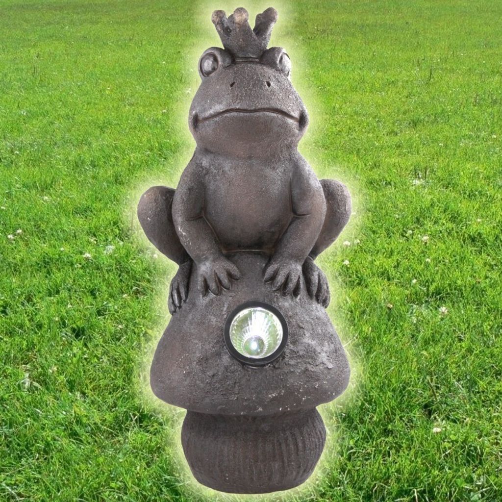 Froschkönig Solarleuchte 1LED 53cm Solarlampe Gartendekoration Solar