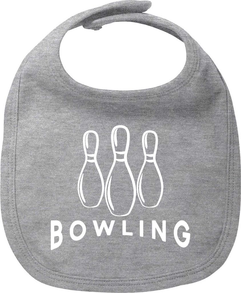 Huuraa Baby Lätzchen Bowling Pinns Heather Grey Klettverschluss Baumwolle Latz Geschenkidee