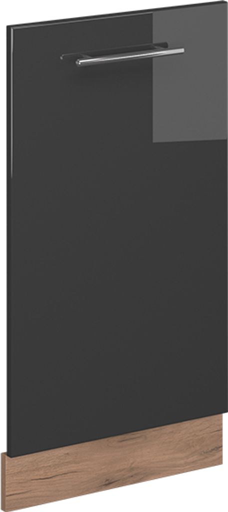 Vicco Geschirrspülblende Fame-Line, 45 cm ohne Arbeitsplatte, Anthrazit Hochglanz/Goldkraft Eiche