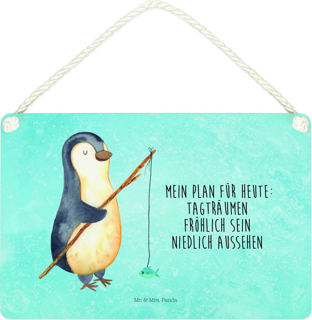 Mr. & Mrs. Panda Schild Pinguin Angler DIN A4 - Eisblau - Geschenk, Angel, holzbild, Motiviert, wandtafel, kleine aufmerksamkeit, Holzschild, Türs...