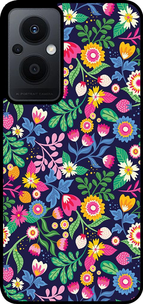 Smartphonica Telefon Fall geeignet für Oppo Reno7 Lite mit Blumendruck - TPU zurück Abdeckung Fall Blumendesign