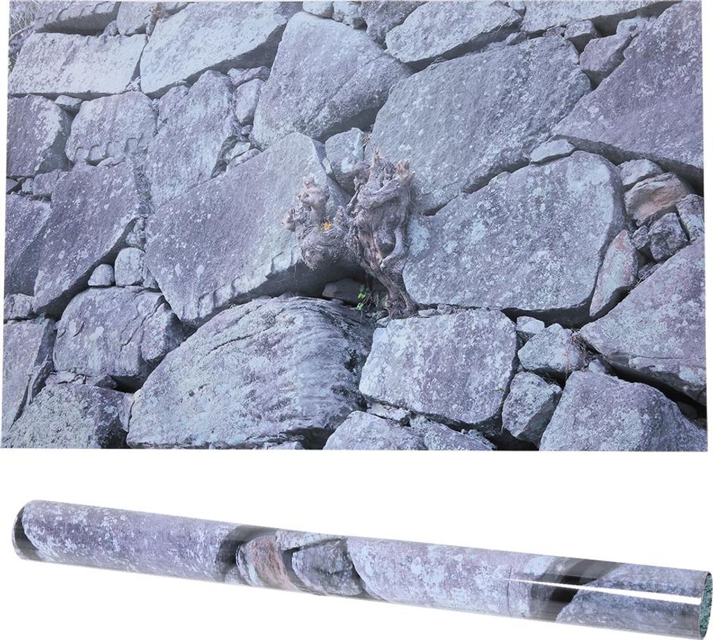 Felsstein Hintergrund Dekorative Aufkleber Wandbild Landschaft Gemälde für Aquarium Fischtank76 x 46 cm