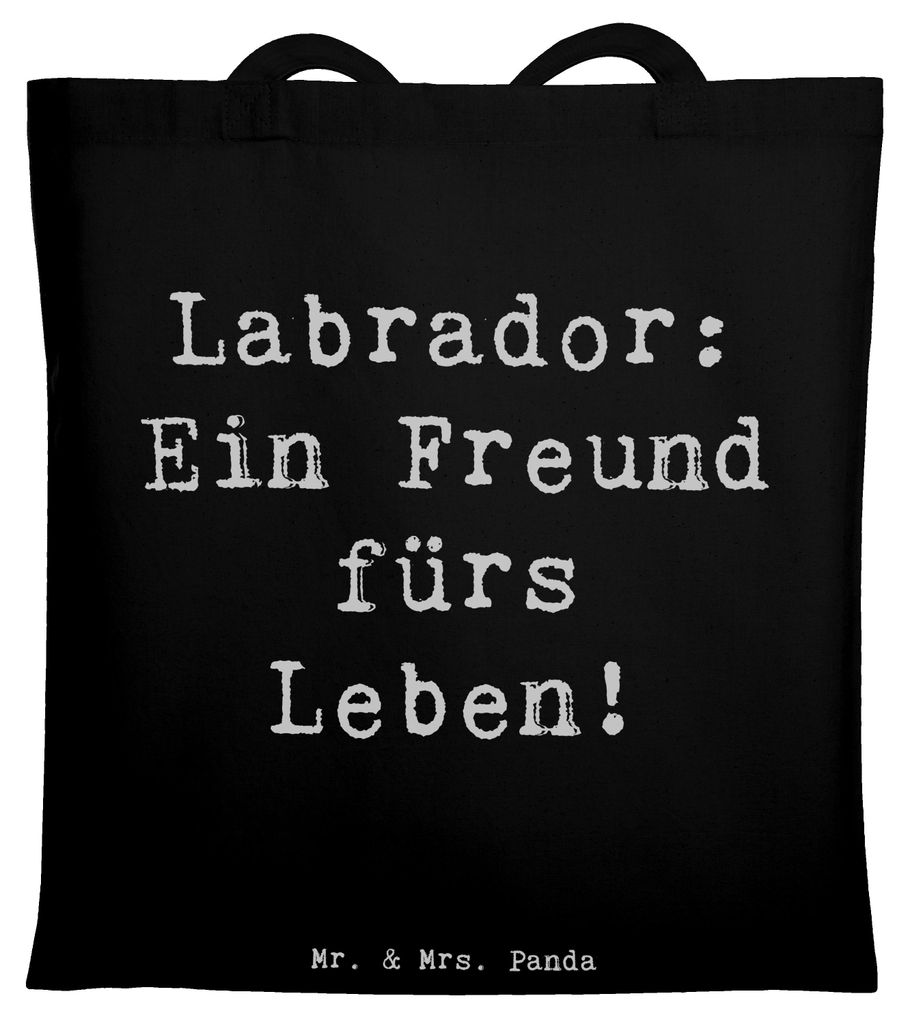 Mr. & Mrs. Panda Tragetasche Spruch Labrador Freund - Schwarz - Geschenk, Einkaufstüte, Liebe, Leben, Tasche, Laptoptasche, canvas, dokumententasc...