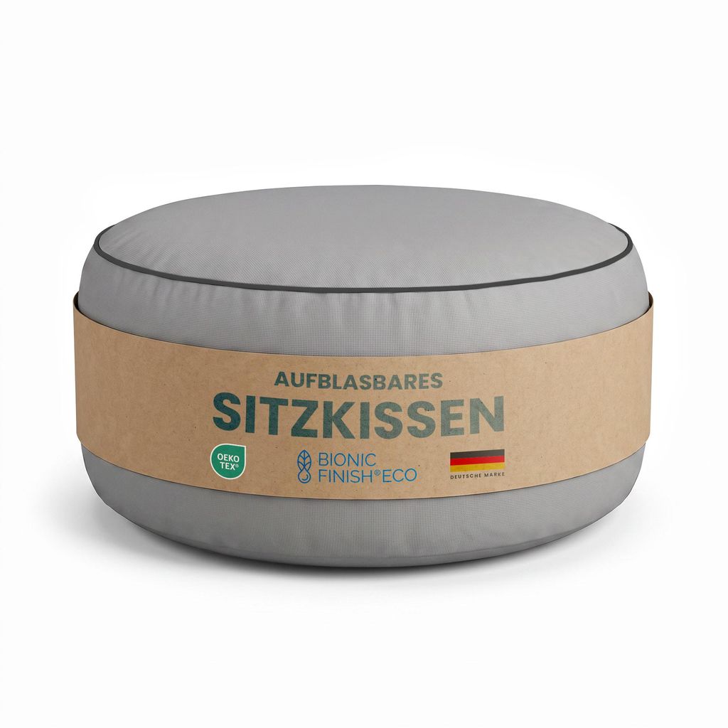 Bodenkissen Hellgrau Ø54cm, Sitzpouf für Kinderzimmer, Produktbild 