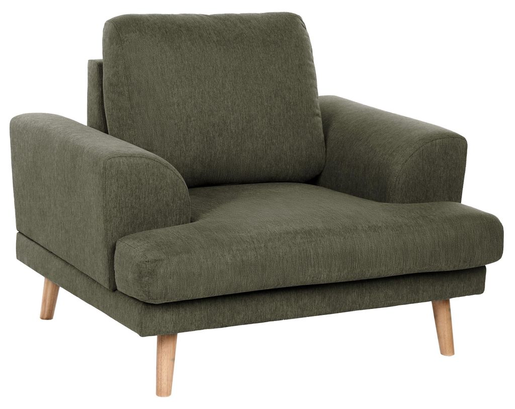 BELIANI Sessel Grün aus Stoff mit Armlehnen Modernes Elegantes Design Polstersessel Stoffsessel für Wohnzimmer