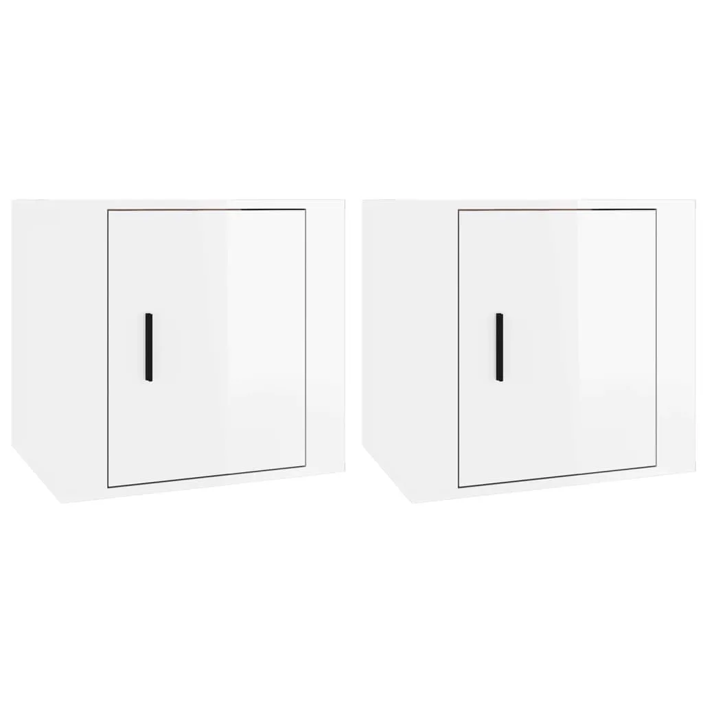 vidaXL Comodini 2 pz Bianco Lucido 50x39x47 cm | Offerta Arredo Notte