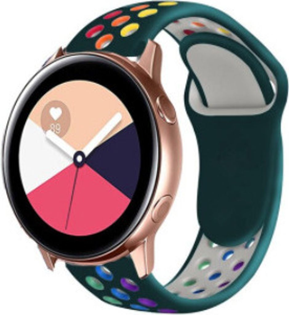 Strap-it Samsung Galaxy Watch Active / Active 2 Sportarmband (Buntes Kieferngrün)