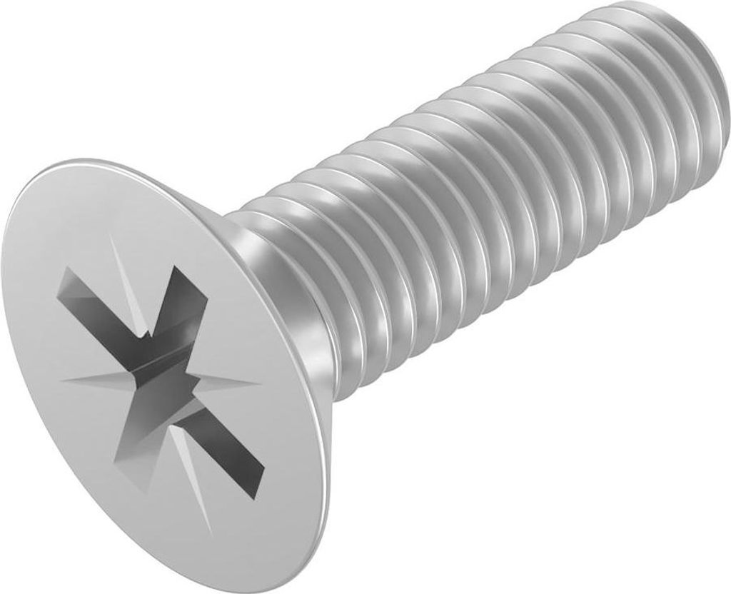 SECCARO Senkschraube M6 x 20 mm, Edelstahl V2A VA A2, DIN 965, Kreuzschlitz / PZ, Vollgewinde, 20 Stück