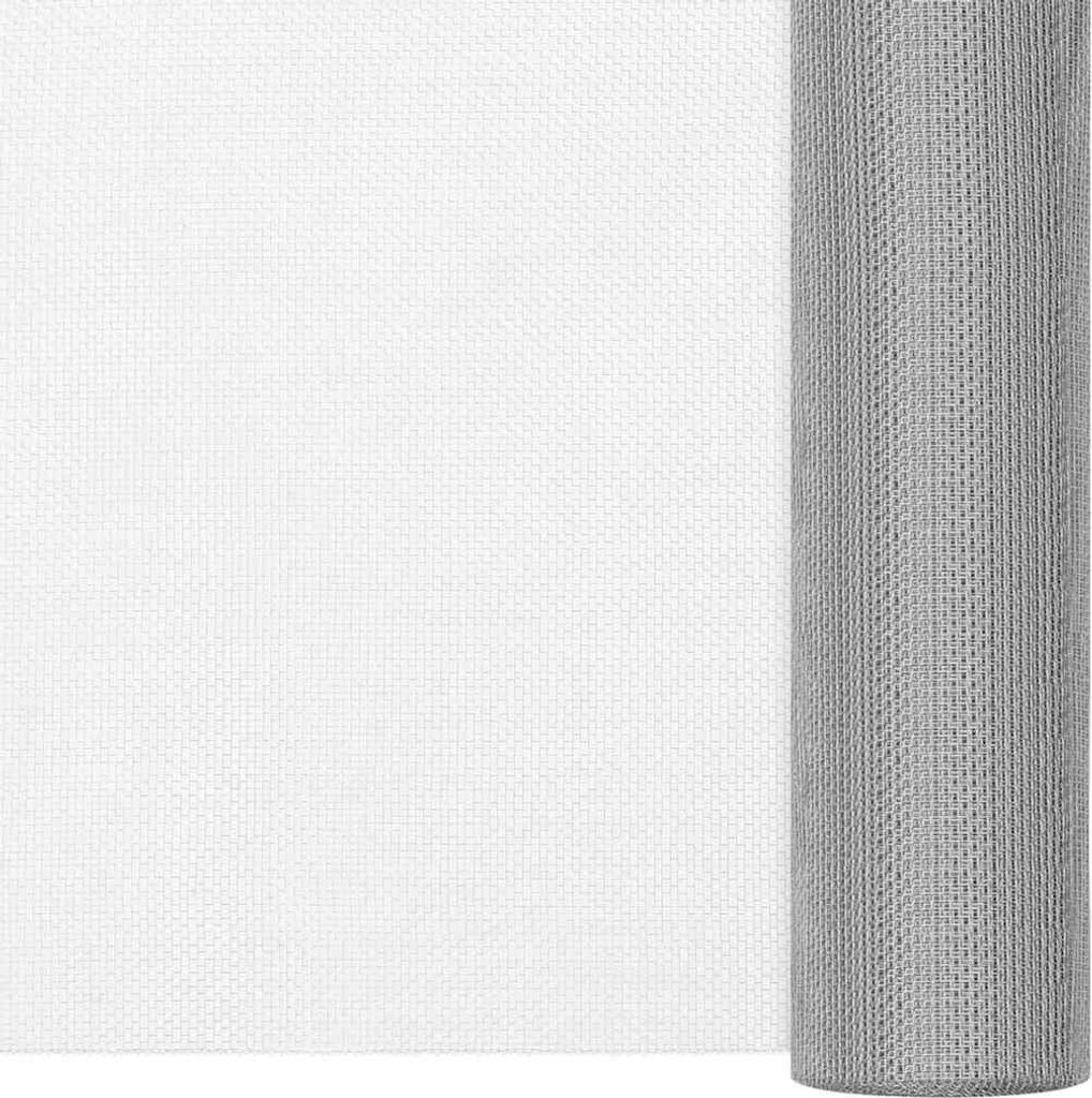 vidaXL Fliegengitter Edelstahl 112x2000 cm Silbern
