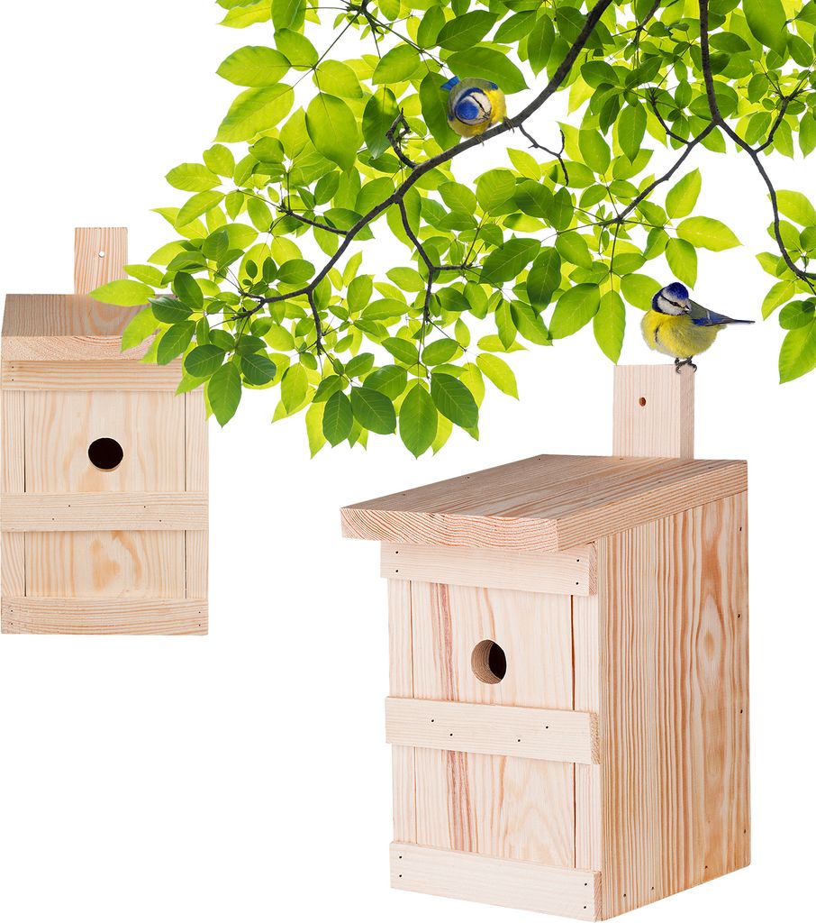 BigDean 2x Nistkasten für Meisen & Kleinvögel - Vogelhaus Produktbild 