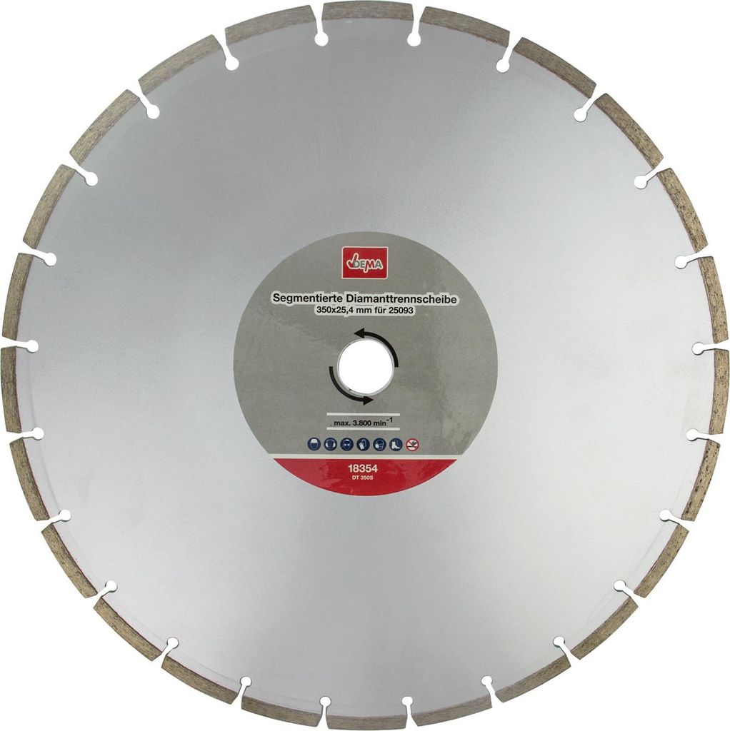 Diamant Trennscheibe / Diamantscheibe, 350 / 25.4 mm segmentiert für Steinsäge
