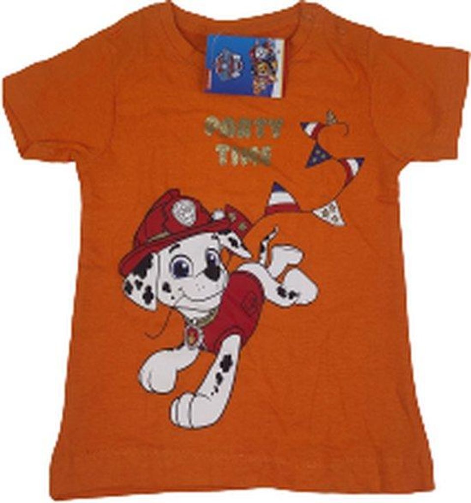 Tshirt Paw Patrol - Maat 86 - 92 - Modell Pup Marshall - Oranje - Koningsdag