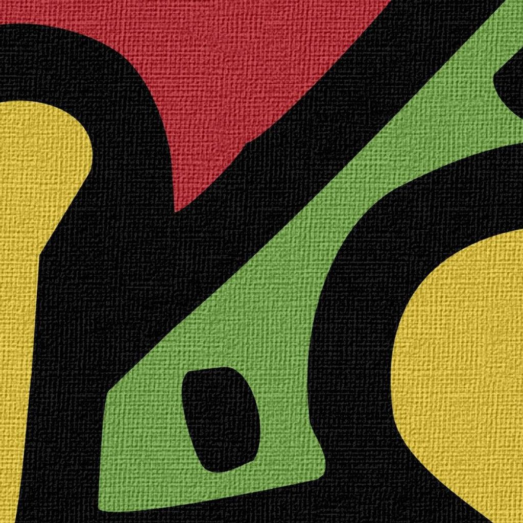 HARING - LOVE POWER - Leinwandbild auf Holzrahmen 80x80 cm