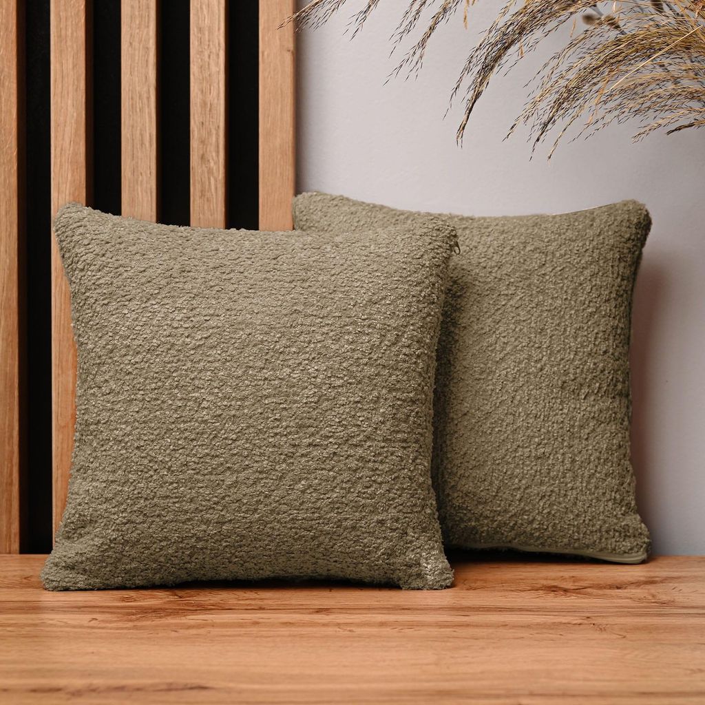 Dekorativer Kissenbezug 30x30 cm aus karamellfarbenem, strukturiertem Chenille-Stoff
