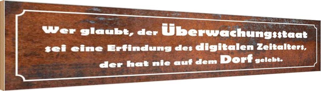 vianmo Holzschild 10x46 cm wer glaubt Überwachungsstaat Dekoration
