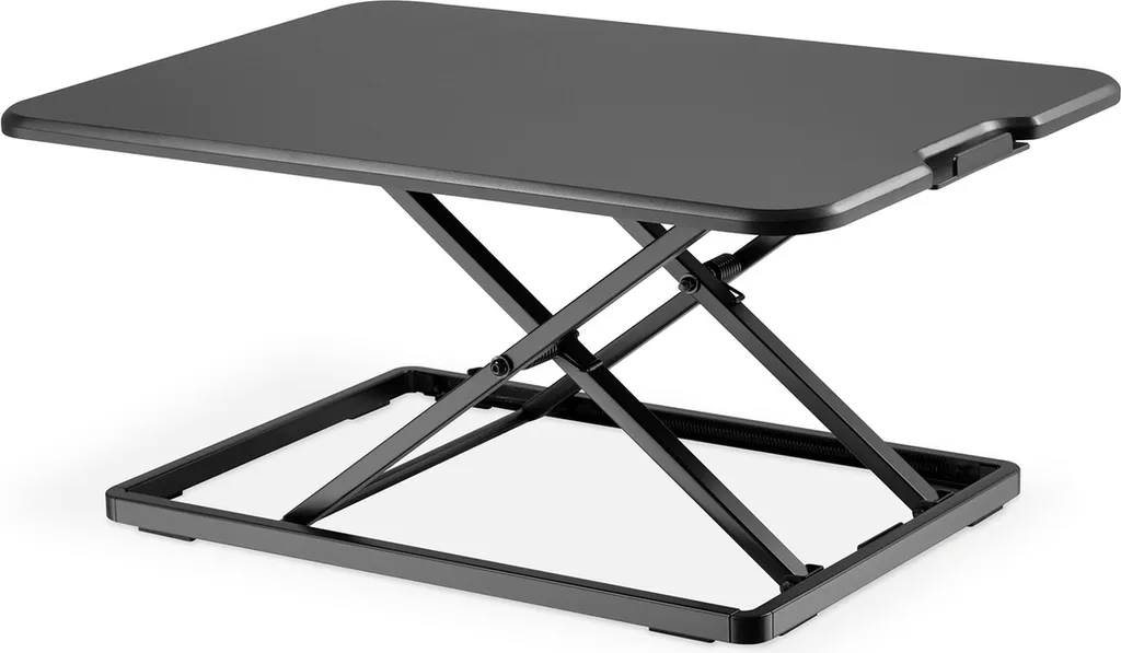 Bureau Assis-Debout Mobile pour Télétravail Réglable 67x47 cm Noir