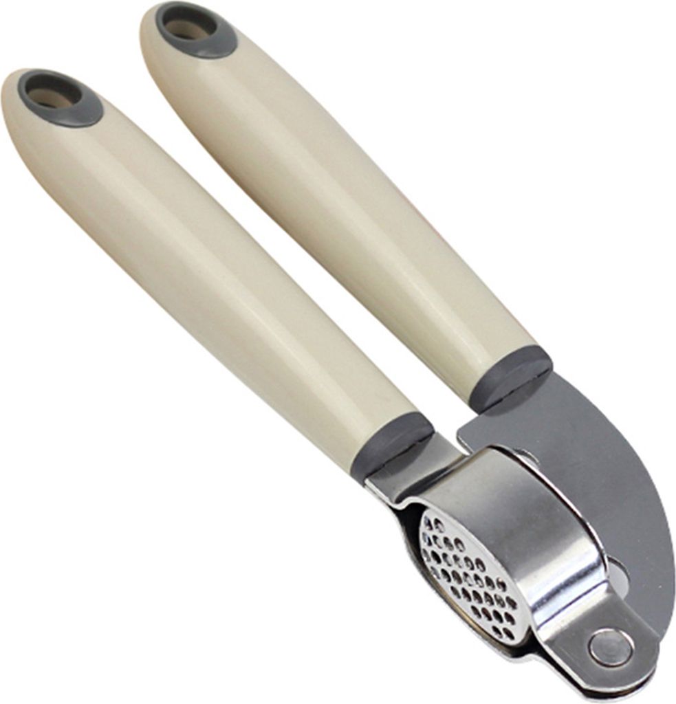 Knoblauchpresse, Knoblauchwolf aus Edelstahl, robuster Knoblauchzerkleinerer, rutschfester Griff, 31 Löcher, Küchengerät