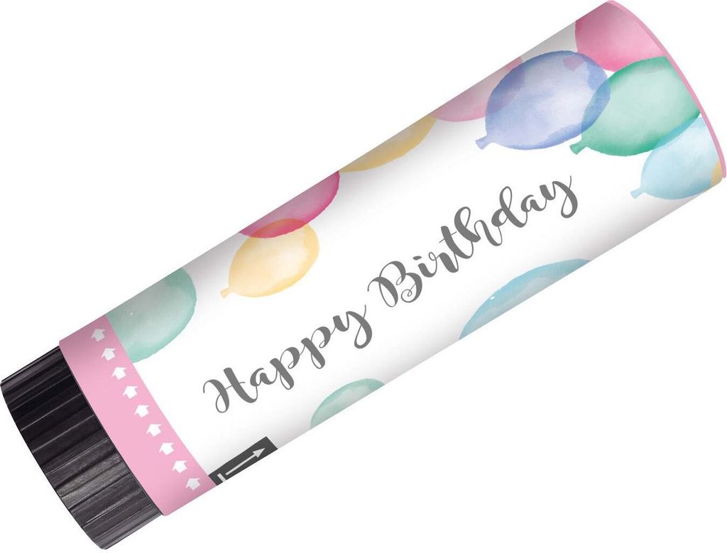 amscan Konfettikanonen Happy Birthday Pastell 20cm 2 Stück
