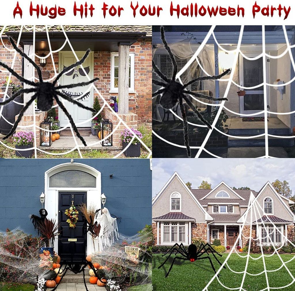 Halloweenska dekoračná sada obrovský pavúk 200 cm + 3,6 m Obrázok produktu 2