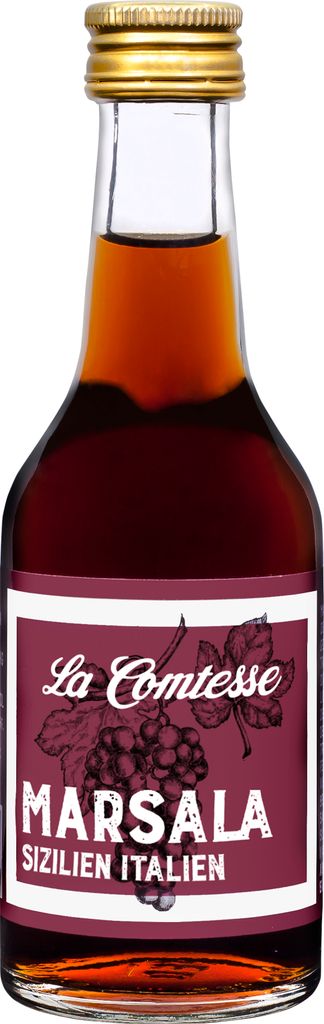 A small bottle of Marsala wine.