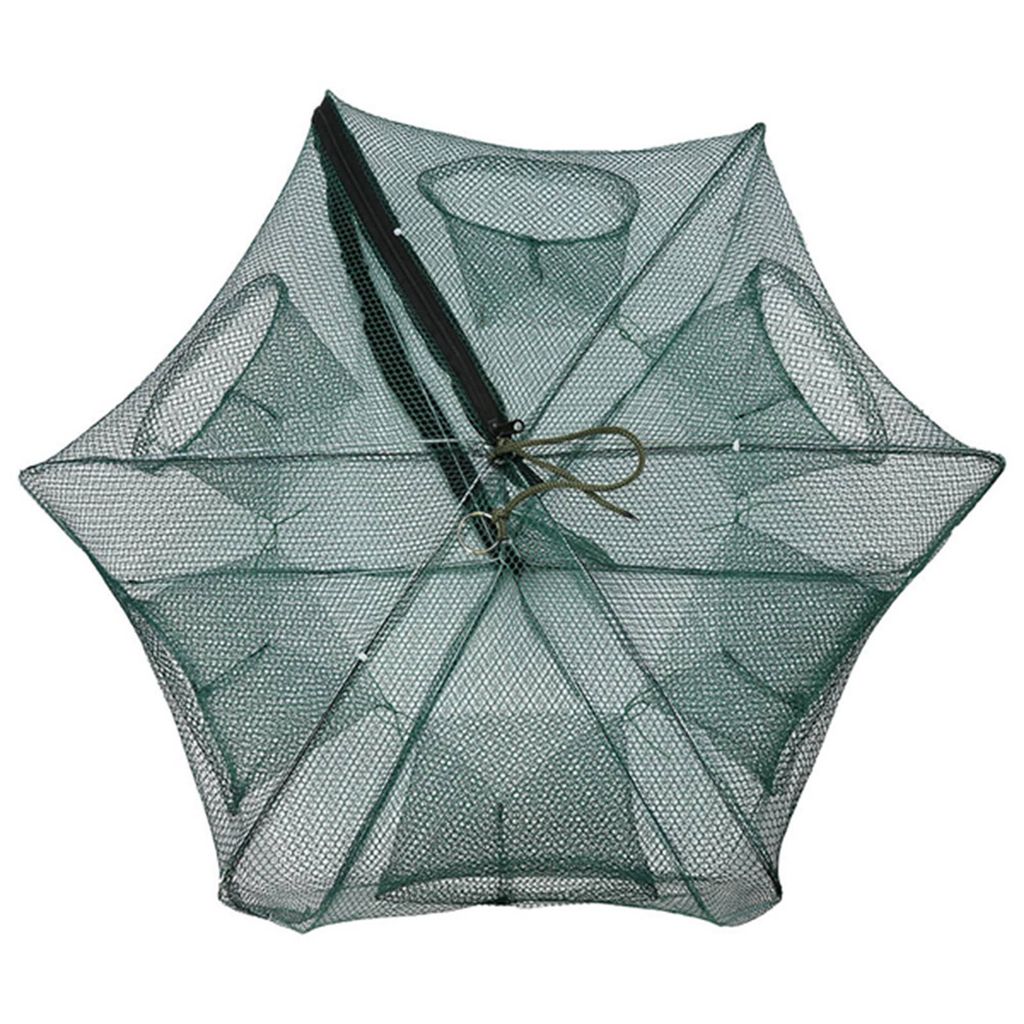 6 fori automatico pesca rete gamberetti gabbia nylon Immagine del prodotto 