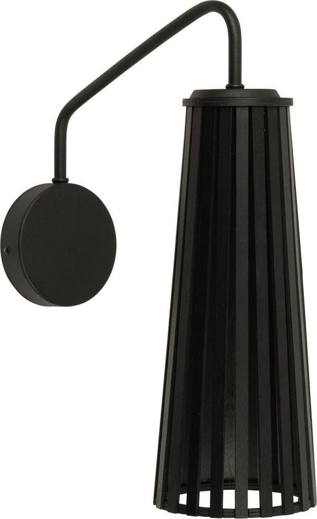 Wandleuchte aus Holz, schwarz, GU10