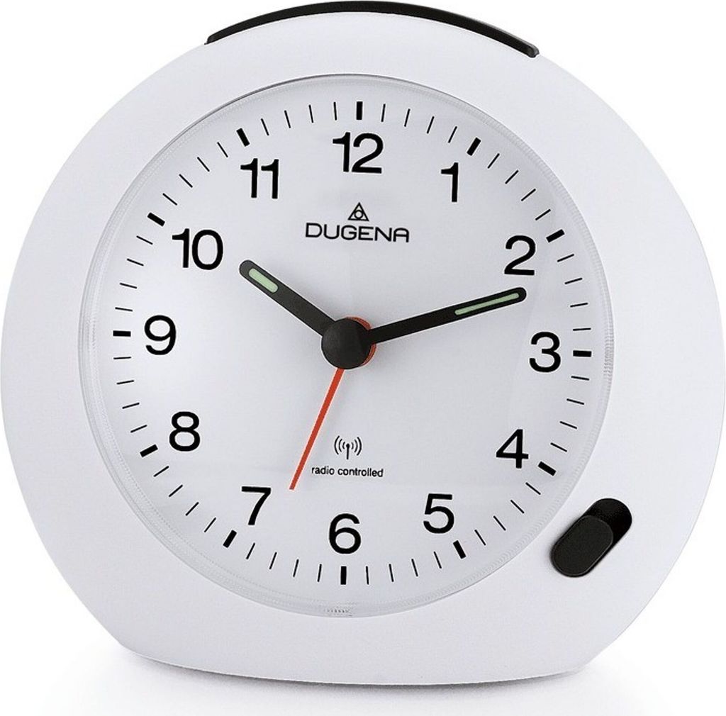 DUGENA 4460382 Wecker Funkwecker Licht Alarm weiss leise Produktbild 