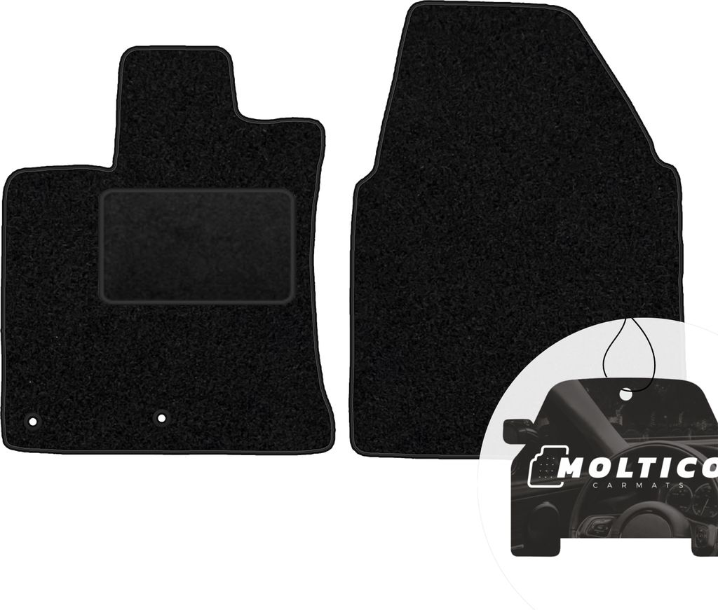 moto-MOLTICO Vorne Fußmatten Auto Velours Autoteppiche Schwarz Automatten Set 2-teilig passend für Nissan Qashqai I 2007-2012