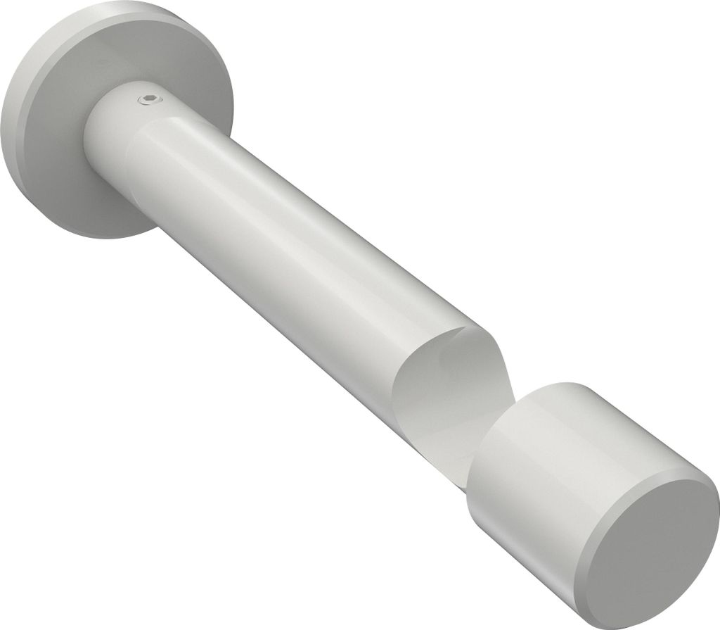 Interdeco Träger mit Abstand 10,5 cm / Wandhalterung für Gardinenstangen 20 mm Ø, 1-läufig Weiß, Typ Prestige